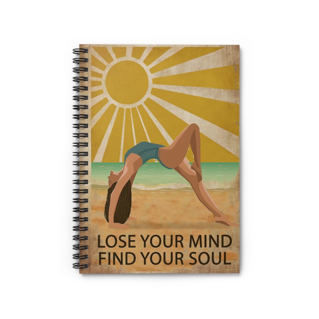 Spiral Notebook Sun Beach Yoga Girl Lose Your Mind Spiral Notebooks Soft Cover 118 Pages Lined Notebook Personalized Notebook