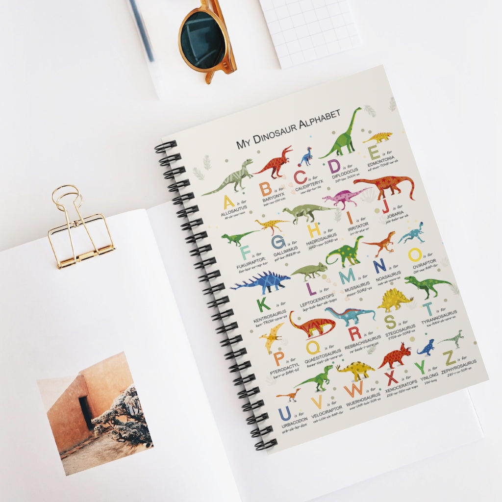 Paper Jobs Teachers My Dinosaur Alphabet A B C D Family Friend Awesome Gifts Birthday Spiral Notebook - Ruled Line