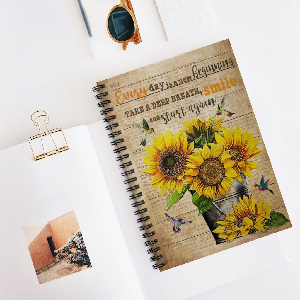 Spiral Notebook - Ruled Line Dictionary Hummingbird New Beginning Inspirational Ideas Premium Gift Family Awesome On Birthday Motivational gift Family