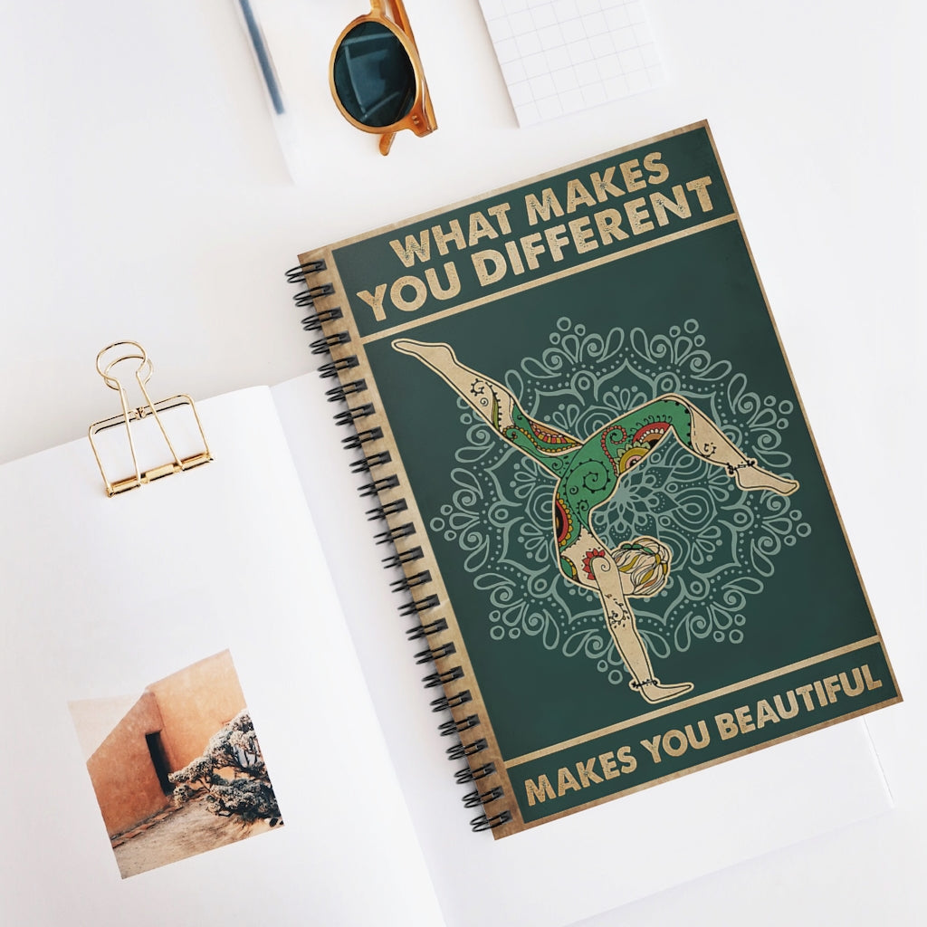 Spiral Notebook What Makes You Different Yoga Lover Personalized Gift Basics Wide Ruled Wire Bound Wide Rule