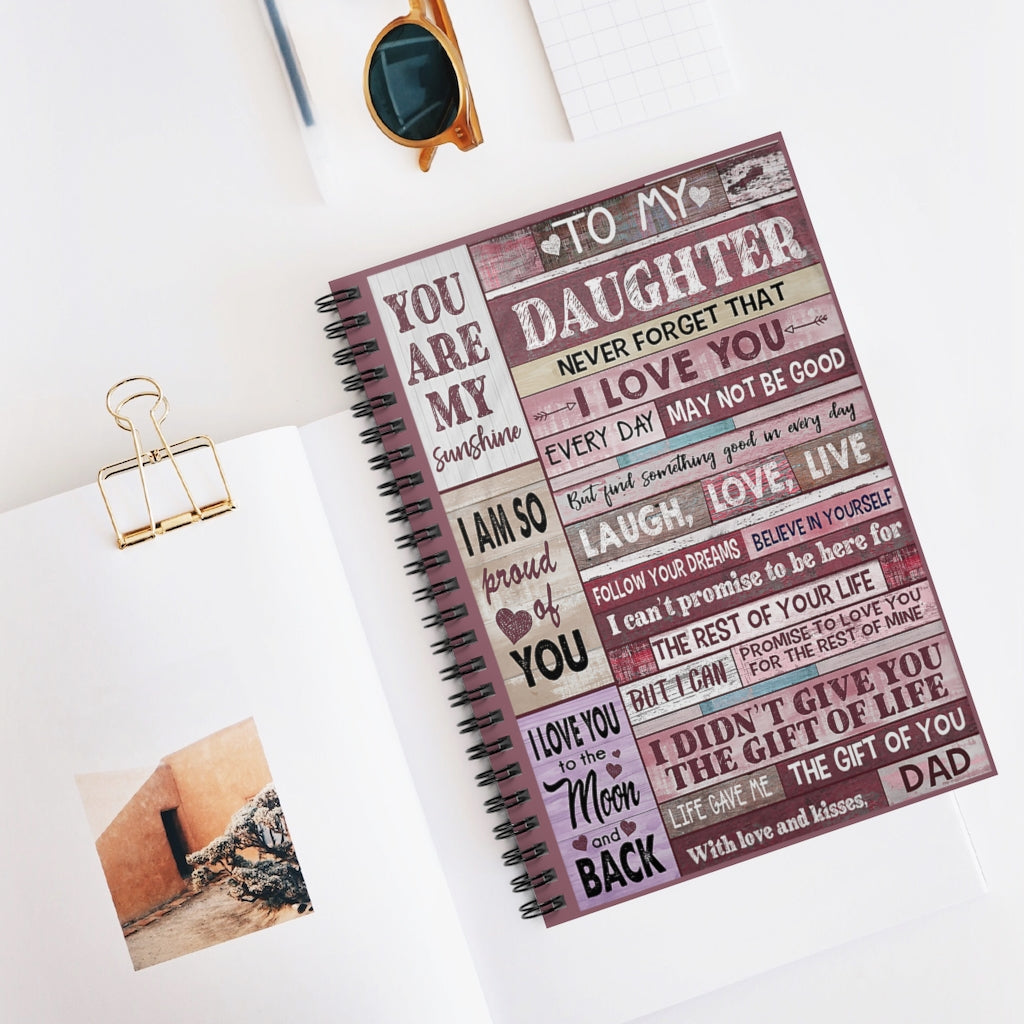 Spiral Notebook - Ruled Line Mom To Daughter Pink You Are My Sunshine Cover Spiral Organization Book Inspirational Ideas Premium Gift Family Awesome On Birthday