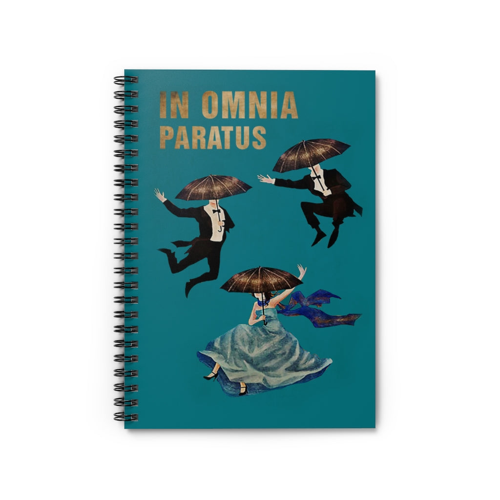 Spiral Notebook - Ruled Line Meaningful Quote in Omnia Paratus Inspired by Gilmore Girls Poster Family Friend, Awesome Birthday Gift