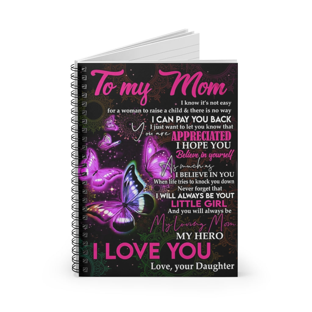 Spiral Notebook TO MY MOM MY HERO FROM DAUGHTER COZY PREMIUM FLEECE SHERPA WOVEN BLANKET-gigapixel