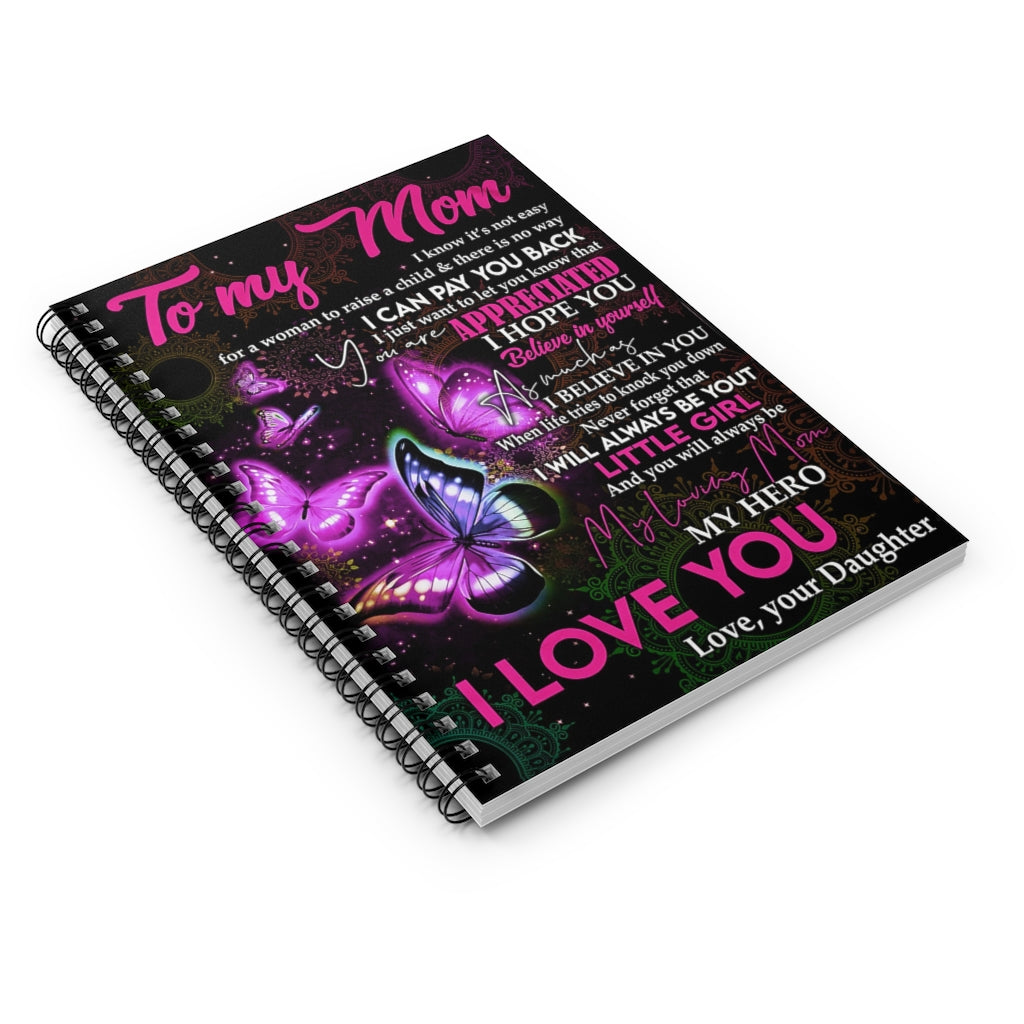 Spiral Notebook TO MY MOM MY HERO FROM DAUGHTER COZY PREMIUM FLEECE SHERPA WOVEN BLANKET-gigapixel