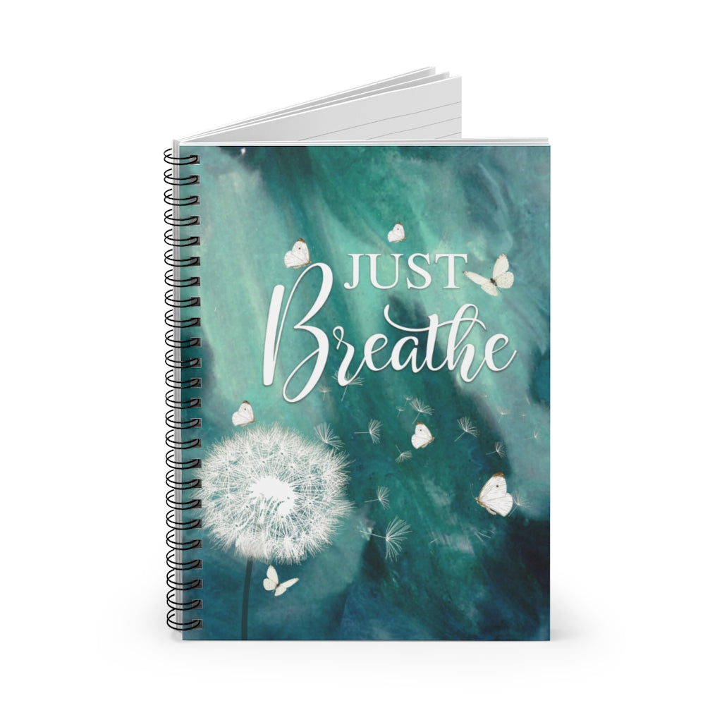 Spiral Notebook to My Granddaughter Cute Dandelion Flowers Saying Just Breathe Quote Wrapped Birthday Gifts for Her Ruled Line