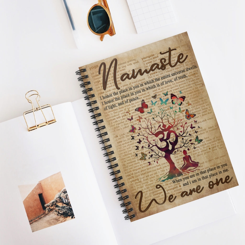 Spiral Notebook - Ruled Line Dictionary Yoga We Are One Awesome Happy Birthday Gift Basics Wide Ruled Wirebound Spiral Notebook Wide Rule Meaningful Quote