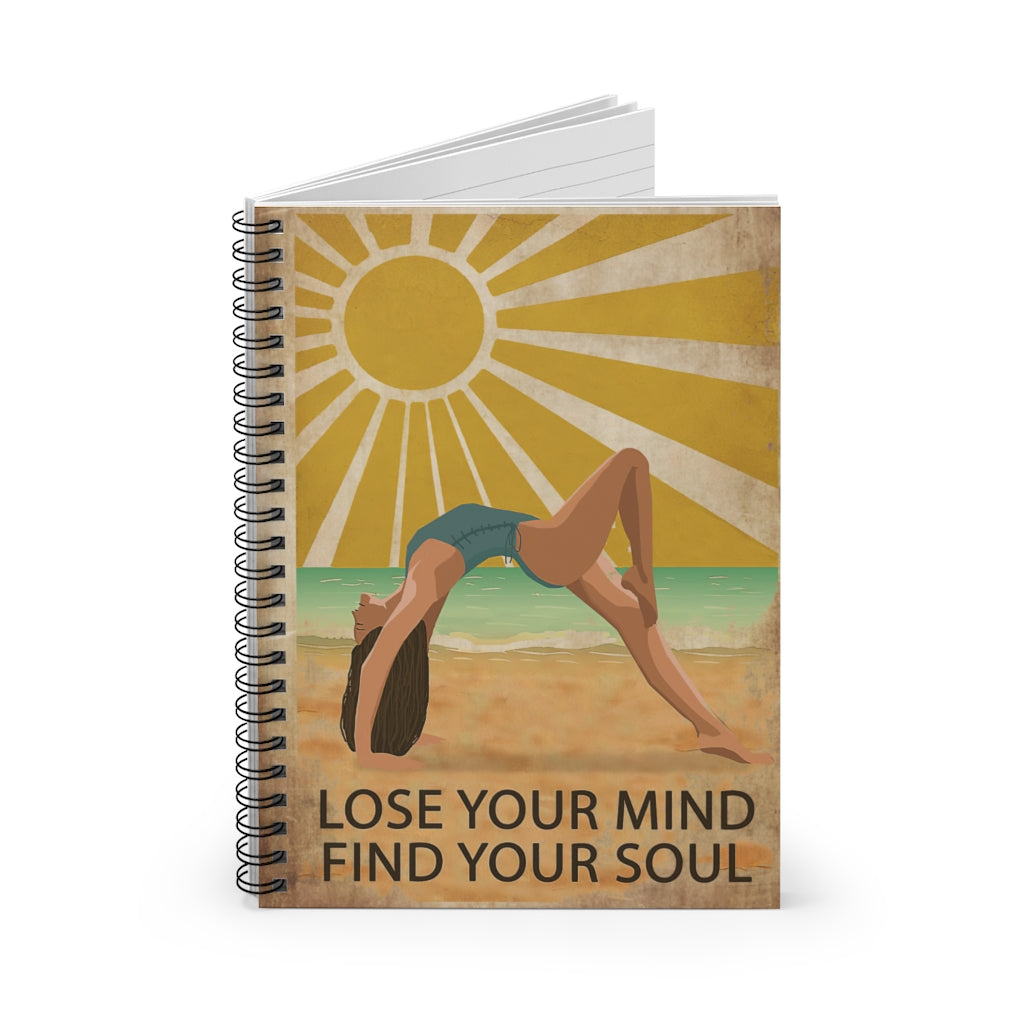 Spiral Notebook Sun Beach Yoga Girl Lose Your Mind Spiral Notebooks Soft Cover 118 Pages Lined Notebook Personalized Notebook
