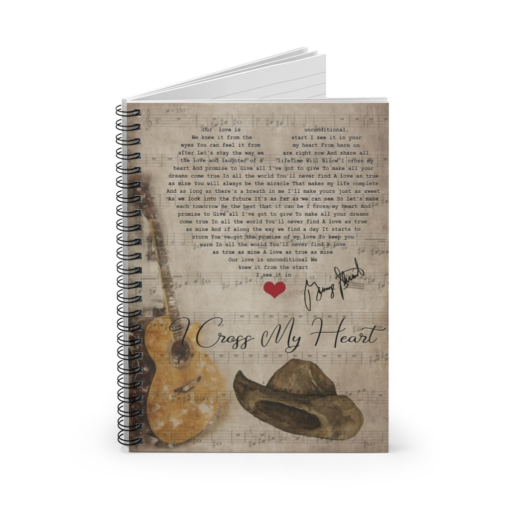 Spiral Notebook to My Mom George Strait I Cross My Heart Lyrics Guitar Unframed Prints Wall Art Woman Gifts for Woman Ruled Line
