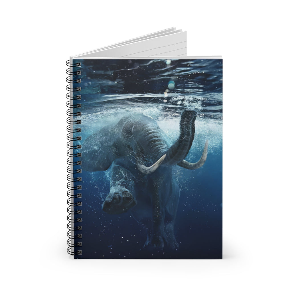 Spiral Notebook - Ruled Line A Diving Elephant Save The Elephant Save The Animals Wide Rule Meaningful Quote School Smart Spiral Composit Cover Spiral Organization Book