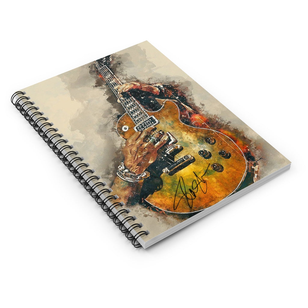 Spiral Notebook Personalized to My Son Slash Signature Guitar November from Dad Rain, Man Woman Girl's Ruled Line