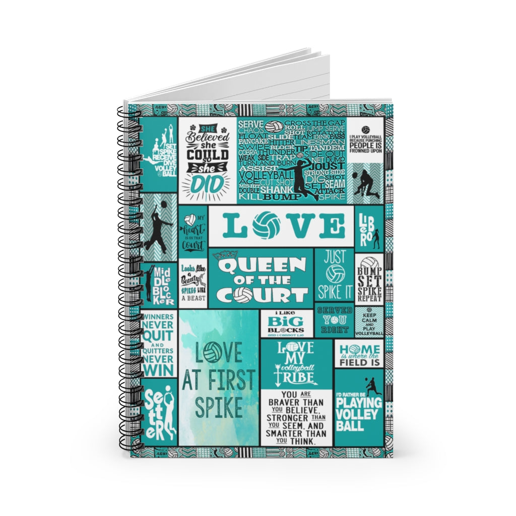 Spiral Notebook - Ruled Line- Volleyball Gift for Friend and Relative Queen of the court love at first spike Motivational gift Family