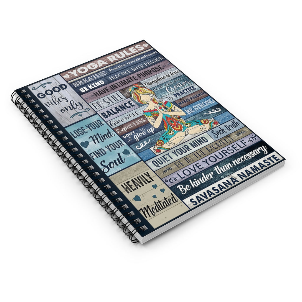 Spiral Notebook - Ruled Line Yoga Rules Pallet Baby Journal Keepsake Spiral Notebook Gift On Birthday