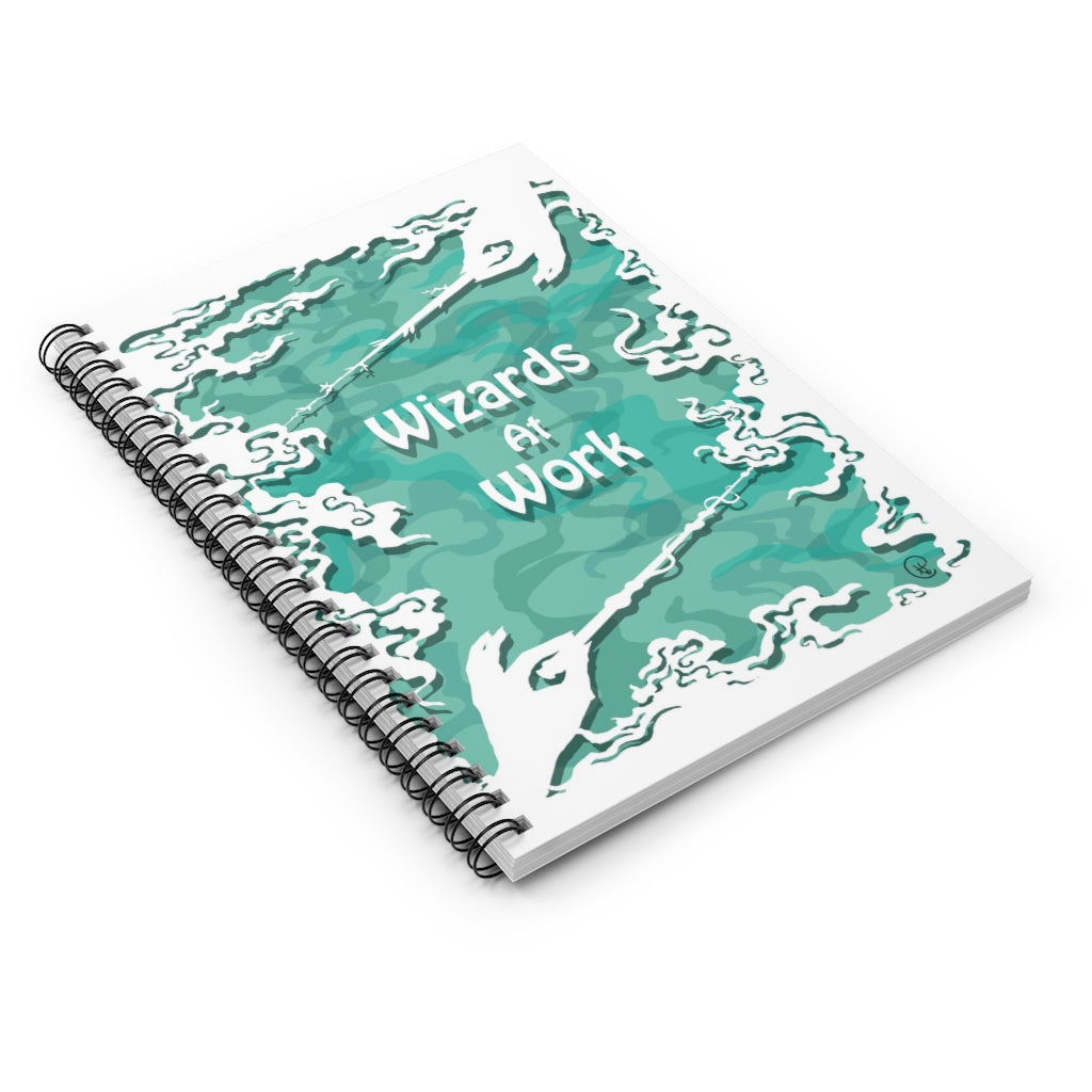 Spiral Notebook - Ruled Line Wizards Magical Wand Printable Downloadable Magic Art Print Decor Nerd Fantasy Witch Gifts
