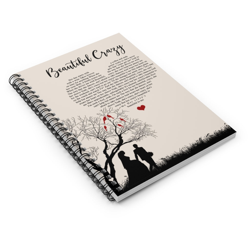 Spiral Notebook Quote Customized Beautiful Crazy Luke Combs Lyrics Couple Silhouette Awesome Birthday New Parents Gift Ideas