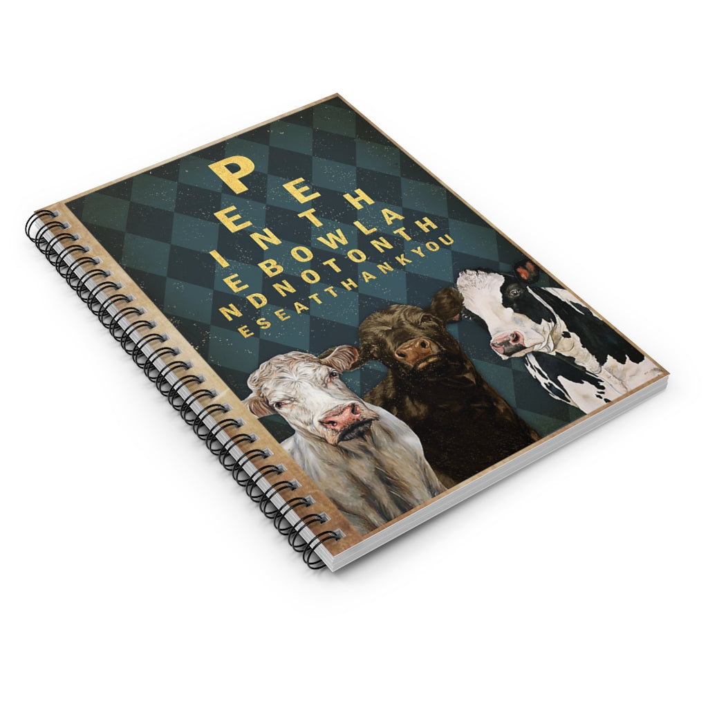 Spiral Notebook Pee In The Bowl Cow Mum Gift Perfect for Office Home School Business Writing & Note Taking