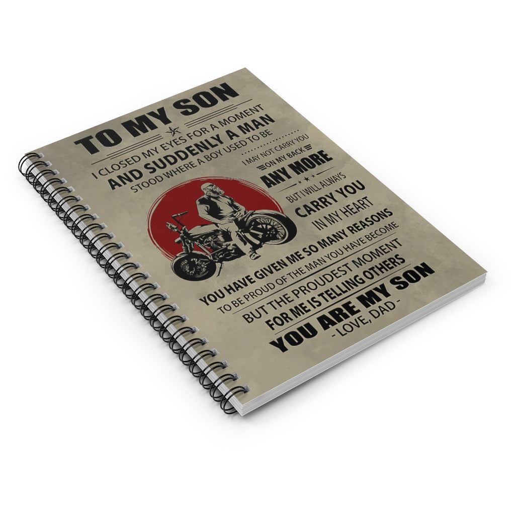 Spiral Notebook - Ruled Line To My Son I Closed My Eyes For A Moment Best Riding Motorcycle Keepsake Spiral Notebook Gift On Birthday