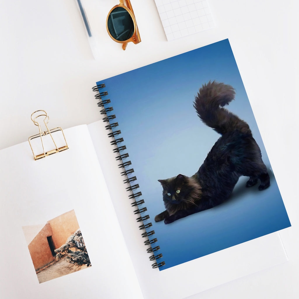 Spiral Notebook Yoga Pose Maine Coon School Smart Spiral Subject College Ruled Notebook Friendly Notebook Awesome Happy Birthday Gift