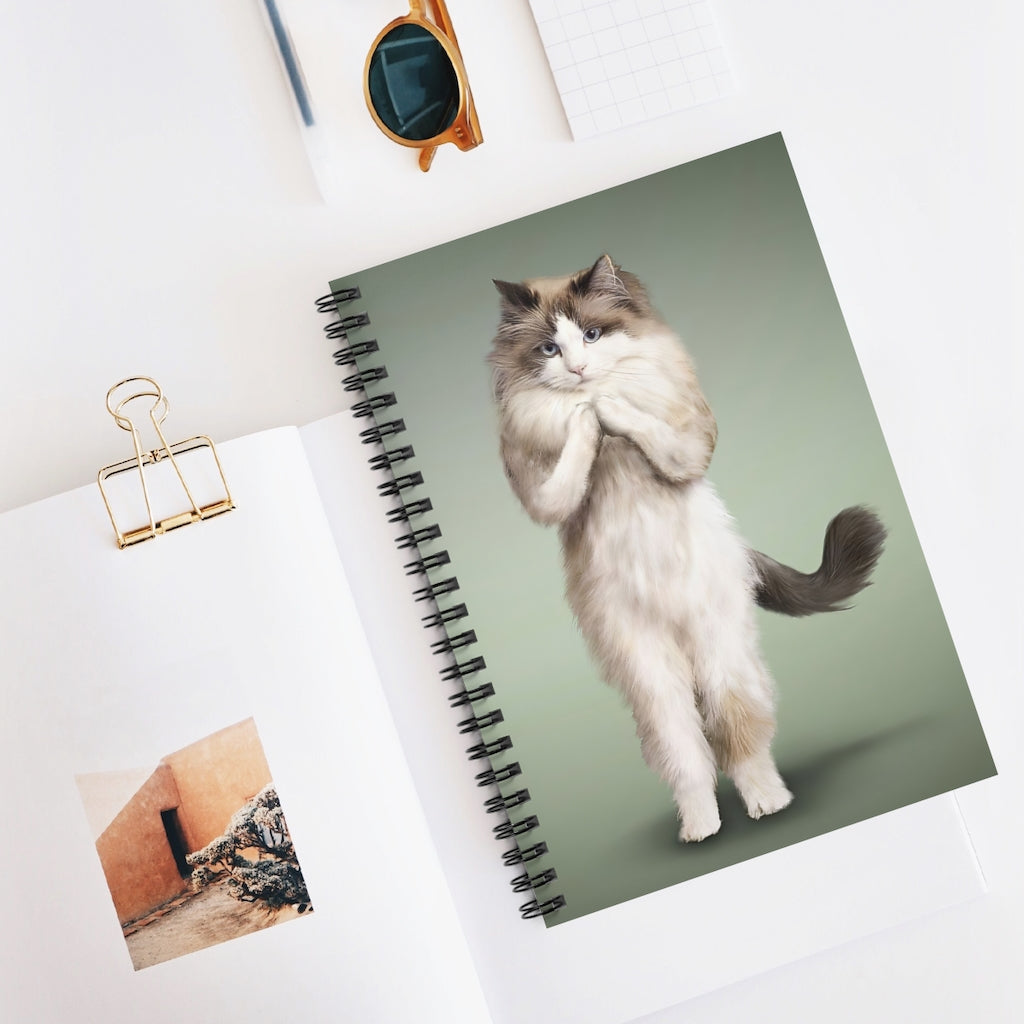 Spiral Notebook - Ruled Line Yoga Pose Ragdoll Basics Wide Ruled Classic Ruled Notebook/Journal