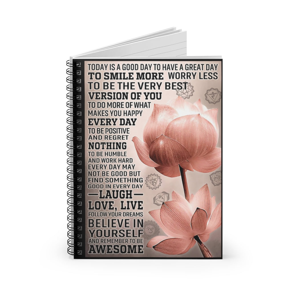 Spiral Notebook Today Is A Good Day Lotus Yoga Perfect for Office Home School Business Writing & Note Taking