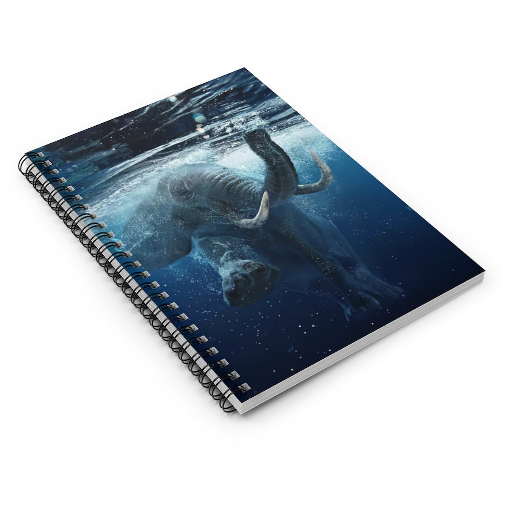 Spiral Notebook - Ruled Line A Diving Elephant Save The Elephant Save The Animals Wide Rule Meaningful Quote School Smart Spiral Composit Cover Spiral Organization Book