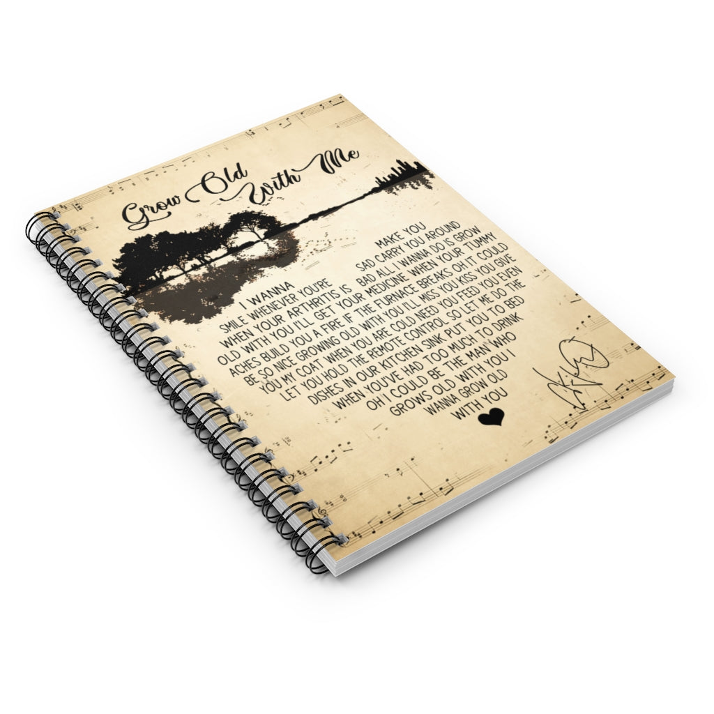 Spiral Notebook - Ruled Line to My Friends Poster Grow Old with Me (Remastered 2010) John Lennon, Yoko ONO Milk and Honey Gift for Woman
