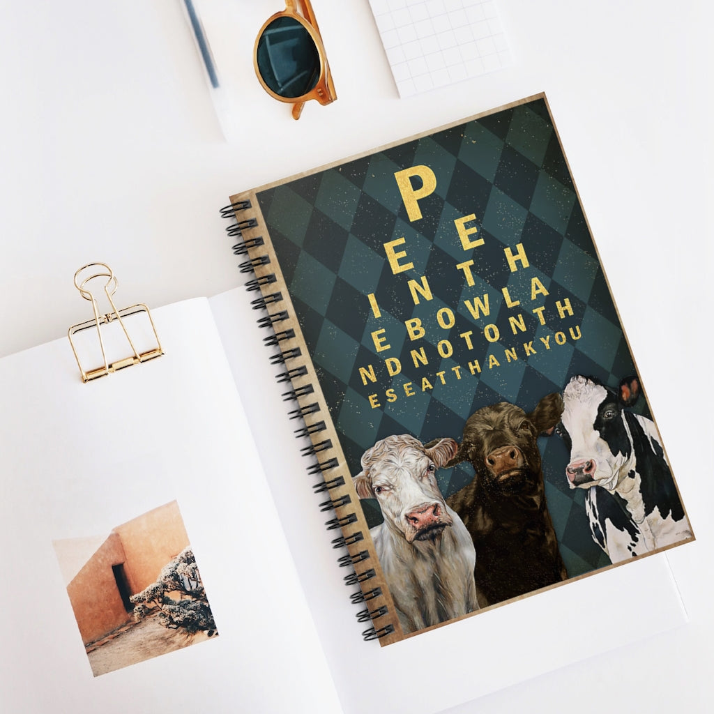 Spiral Notebook Pee In The Bowl Cow Mum Gift Perfect for Office Home School Business Writing & Note Taking
