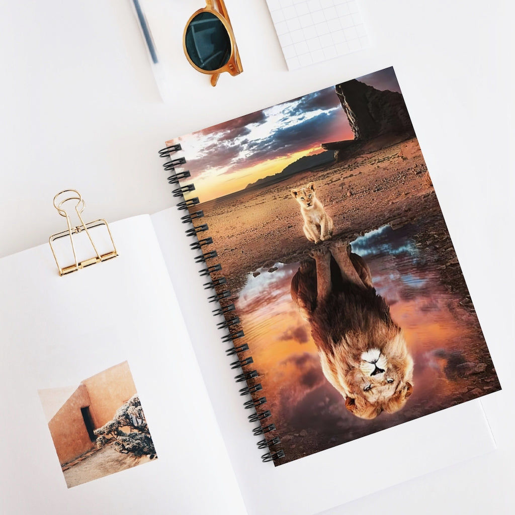 Spiral Notebook SIMBA MUFASA REFLECTION - PRINT POSTER WALL ART HOME DECOR-gigapixel