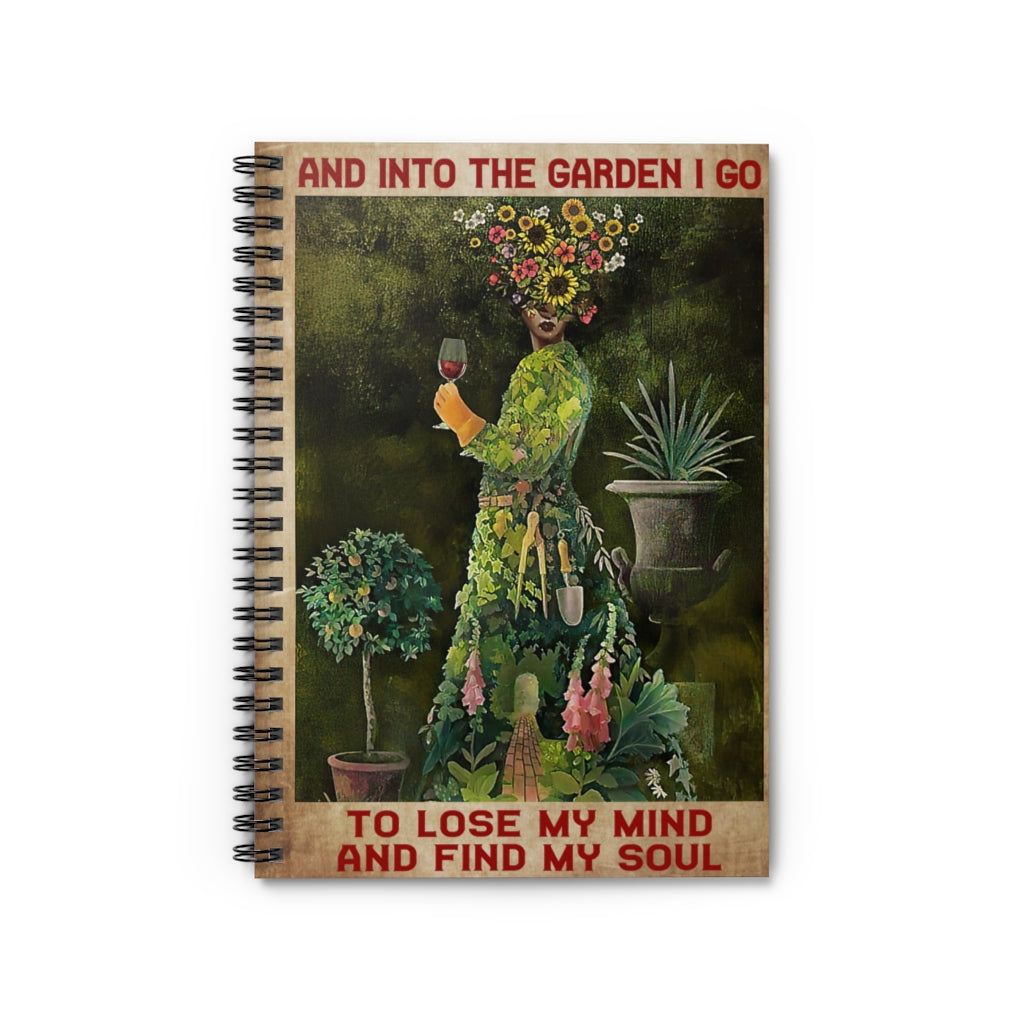Spiral Notebook - Ruled Line And Into The Garden Girl Spiral Notebooks Soft Cover 118 Pages Lined Notebook Personalized Notebook