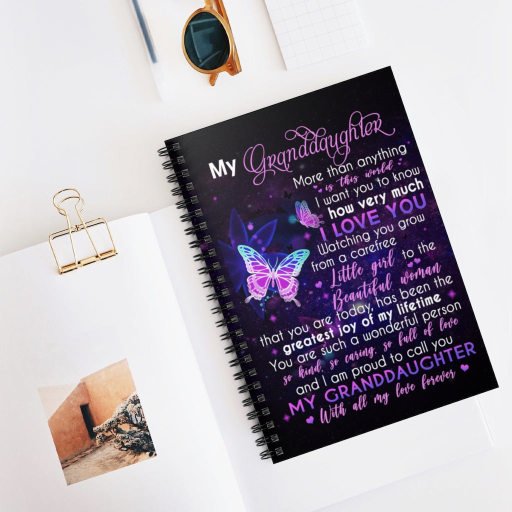 Butterfly Notebook - MOM to Daughter - I Love You- Spiral Notebook - Ruled Line Meaningful Quote Inspirational Ideas Mum Gift New Parents