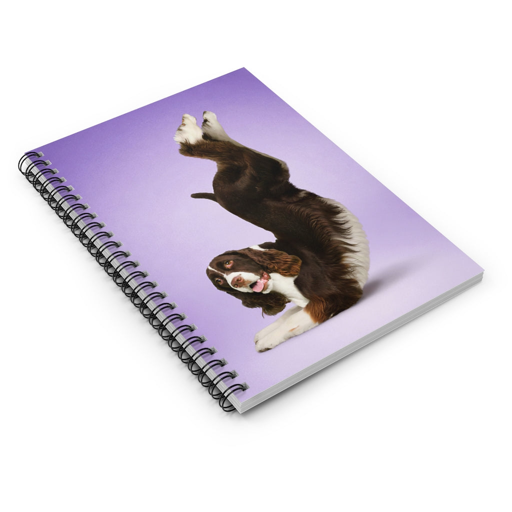 Spiral Notebook - Ruled Line Yoga Pose English Springer Yoga Pose English Springer Spaniel Vertical Poster-gigapixel