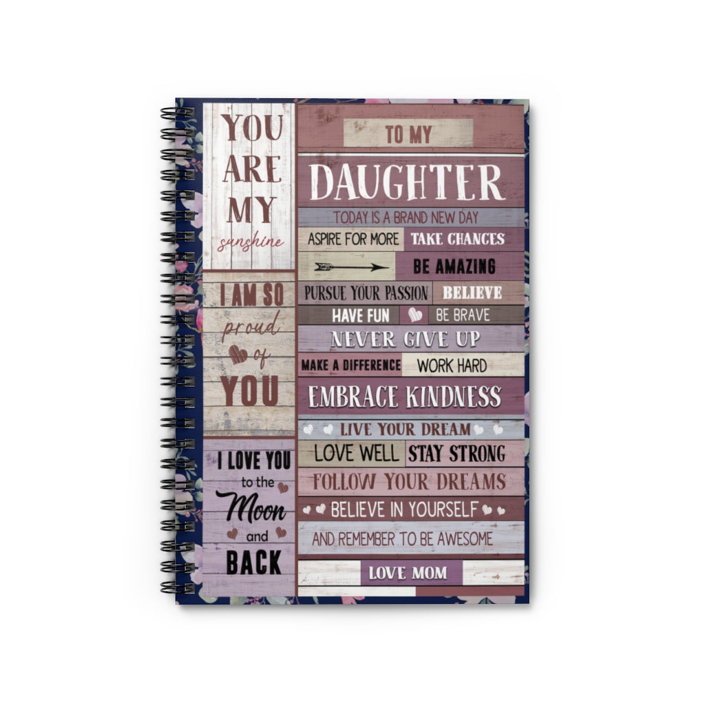Spiral Notebook Personalized to My Daughter Remember to Be Awesome Love from Mom- Gifts for Daughter Gifts for Women, Men Gift Ideas for Loved Ones Ruled Line