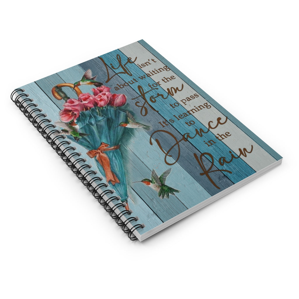 Spiral Notebook to My Grandson Life Is n't about Waiting for The Storm to Pass Hummingbirds and Tulips Home Living Ruled Line