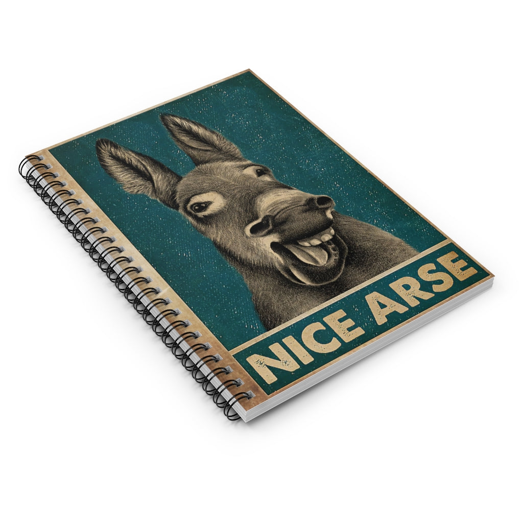 Spiral Notebook Retro Green Nice Arse Laughing Donkey Subject Notebooks Baby Journal Keepsake Spiral Notebook