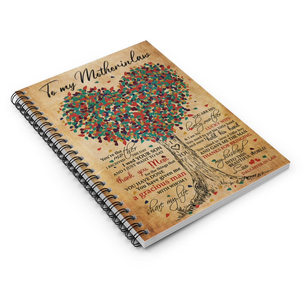 Spiral Notebook - Ruled Line To My Mother In Law You’re The Mother I Just Want To Say Thank You Mom College Ruled Paper 118 Sheets Gift Ideas