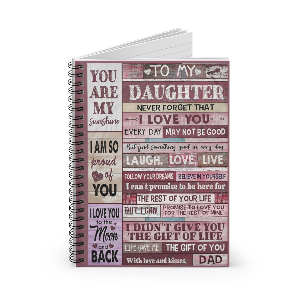 Spiral Notebook - Ruled Line Mom To Daughter Pink You Are My Sunshine Cover Spiral Organization Book Inspirational Ideas Premium Gift Family Awesome On Birthday