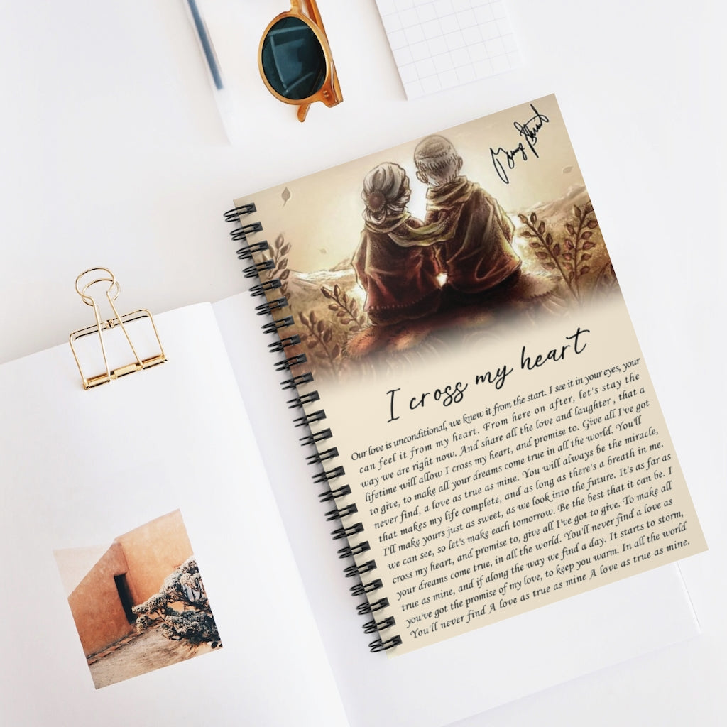 Spiral Notebook - Ruled Line to My Wife Old Couple with Love and I Cross My Heart by George Strait in Pure Country Wall Décor No Woman Gifts for Wife from Husband