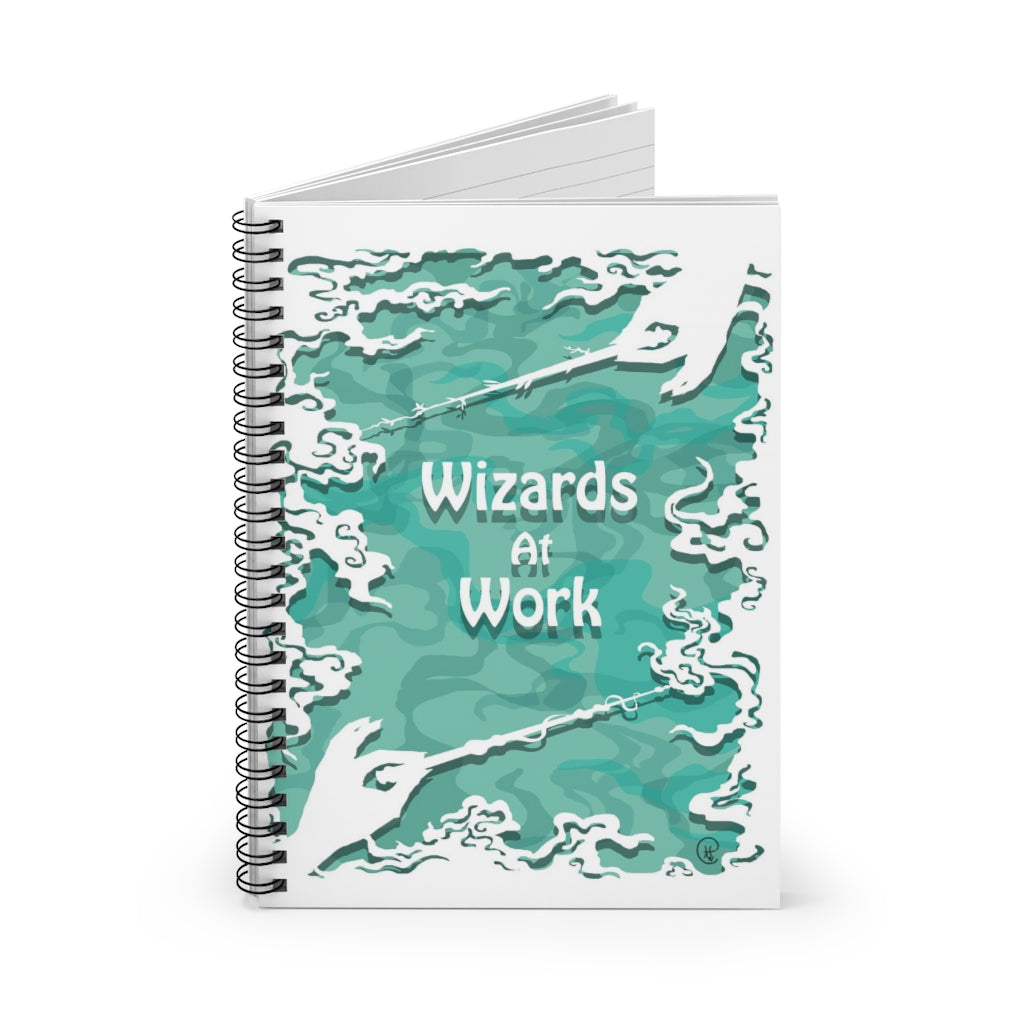 Spiral Notebook - Ruled Line Wizards Magical Wand Printable Downloadable Magic Art Print Decor Nerd Fantasy Witch Gifts