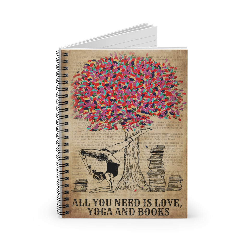 Spiral Notebook All I Need Is Love Yoga Books Personalized Gift Basics Wide Ruled Wire Bound Wide Rule Stationery Gift