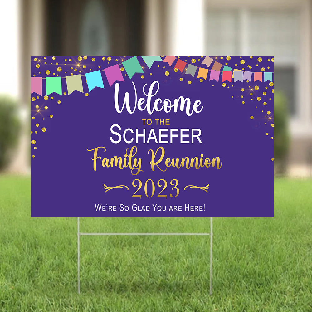 Family Reunion Yard Signs, Event Yard Sign, Custom Bag Yard Signs