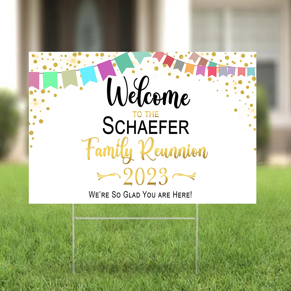 Family Reunion Yard Signs, Event Yard Sign, Custom Bag Yard Signs 3