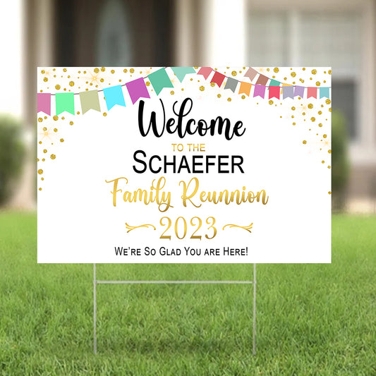 Family Reunion Yard Signs, Event Yard Sign, Custom Bag Yard Signs 3