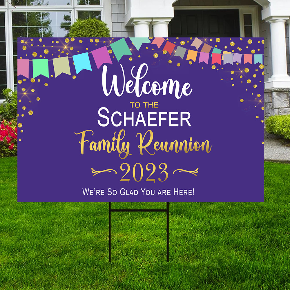 Family Reunion Yard Signs, Event Yard Sign, Custom Bag Yard Signs