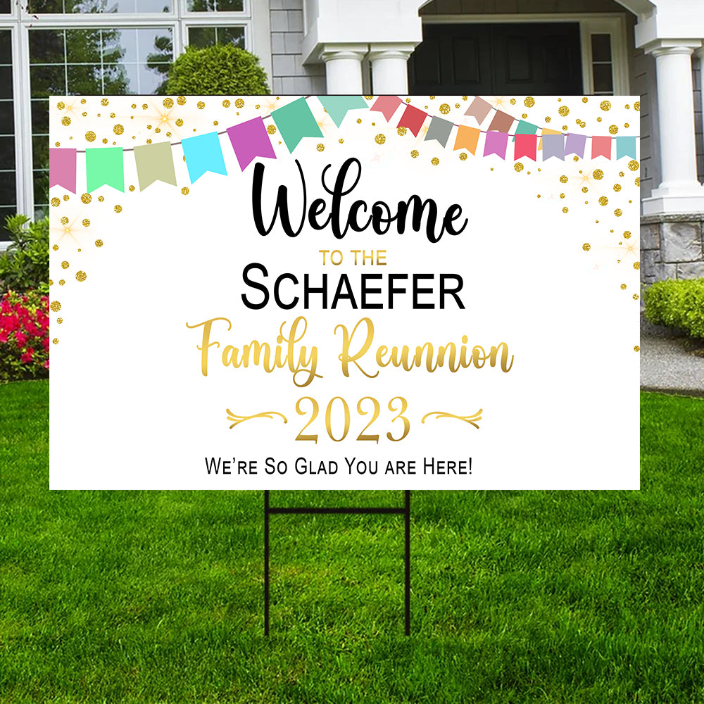 Family Reunion Yard Signs, Event Yard Sign, Custom Bag Yard Signs 3
