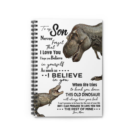 Spiral Notebook Papa And Baby Dinosaur To My Son Never Forget That I Love You Inspirational to My Family Friend Gift Unisex Baby Journal  Keepsake Spiral Notebook