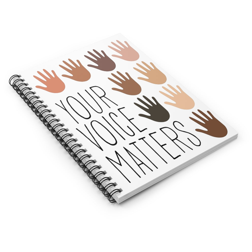 Spiral Notebook Inspirational to My Dad Hand Your Voice Matters Paper Print Family Friend Birthday Ruled Line