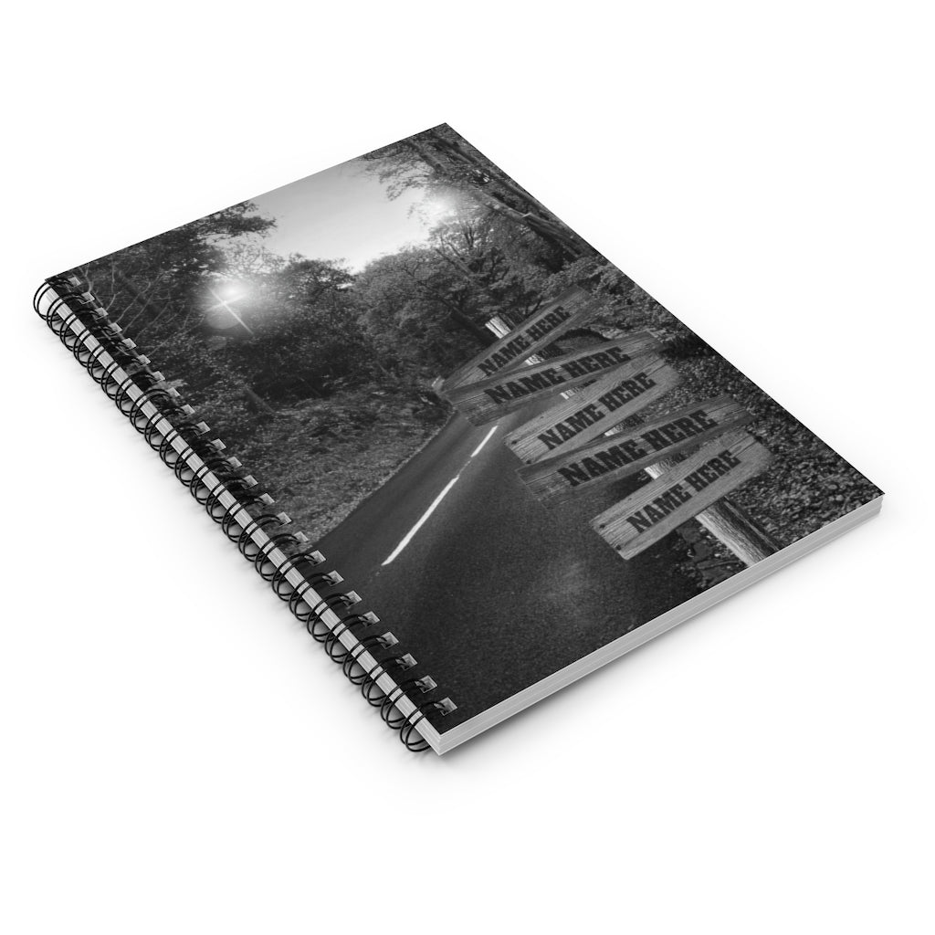 Custom to My Daughter Autumn Road Multi Names Premium Street Signs Custom with Names, Wall Art , Gifts for Her on Birthday Spiral Notebook -118  Ruled Line