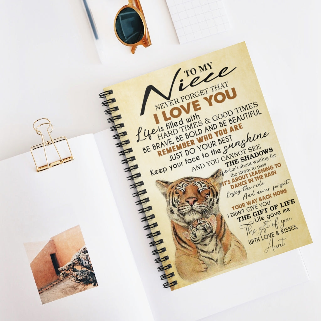 Spiral Notebook - Ruled Line Customized to My Niece from Aunt Gift for Man Woman Girl's Gift Ideas, Baby Journal