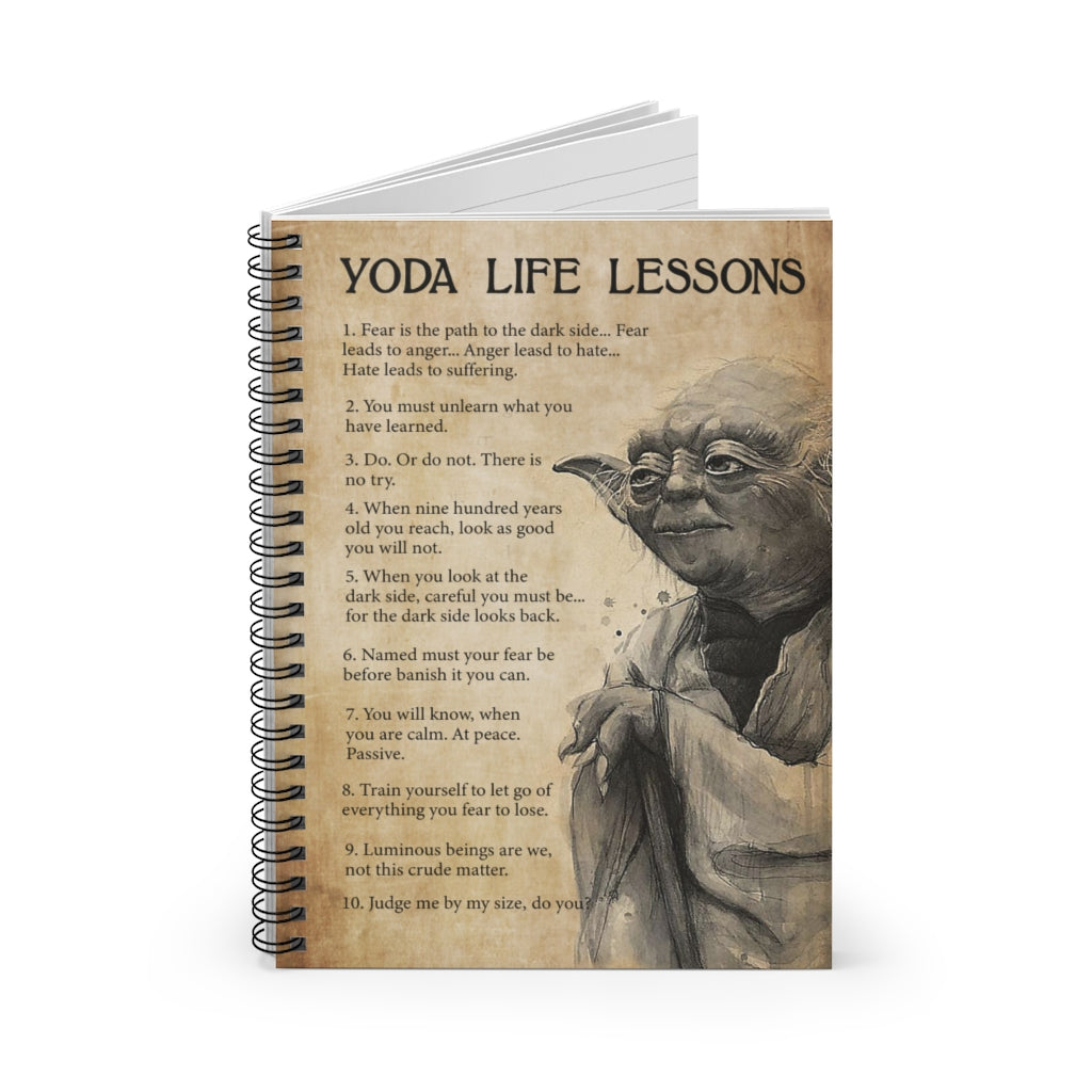 Spiral Notebook Gifts Yoda Life Lessons Yoda Star Wars You Must Unlearn What You Have Learned Family Friend Gift Unisex, Wedding, Anniversary, Awesome Birthday Perfect