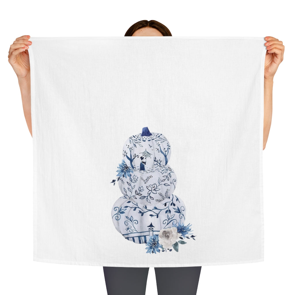 Kitchen Towel, Blue Floral Chinoiserie Tea Towel, Blue Chinoiserie Pumpkins, Blue Floral Decor, Kitchen Gift, Chinoiserie Kitchen Décor Drying Cloth Tea Towels for Cooking Baking