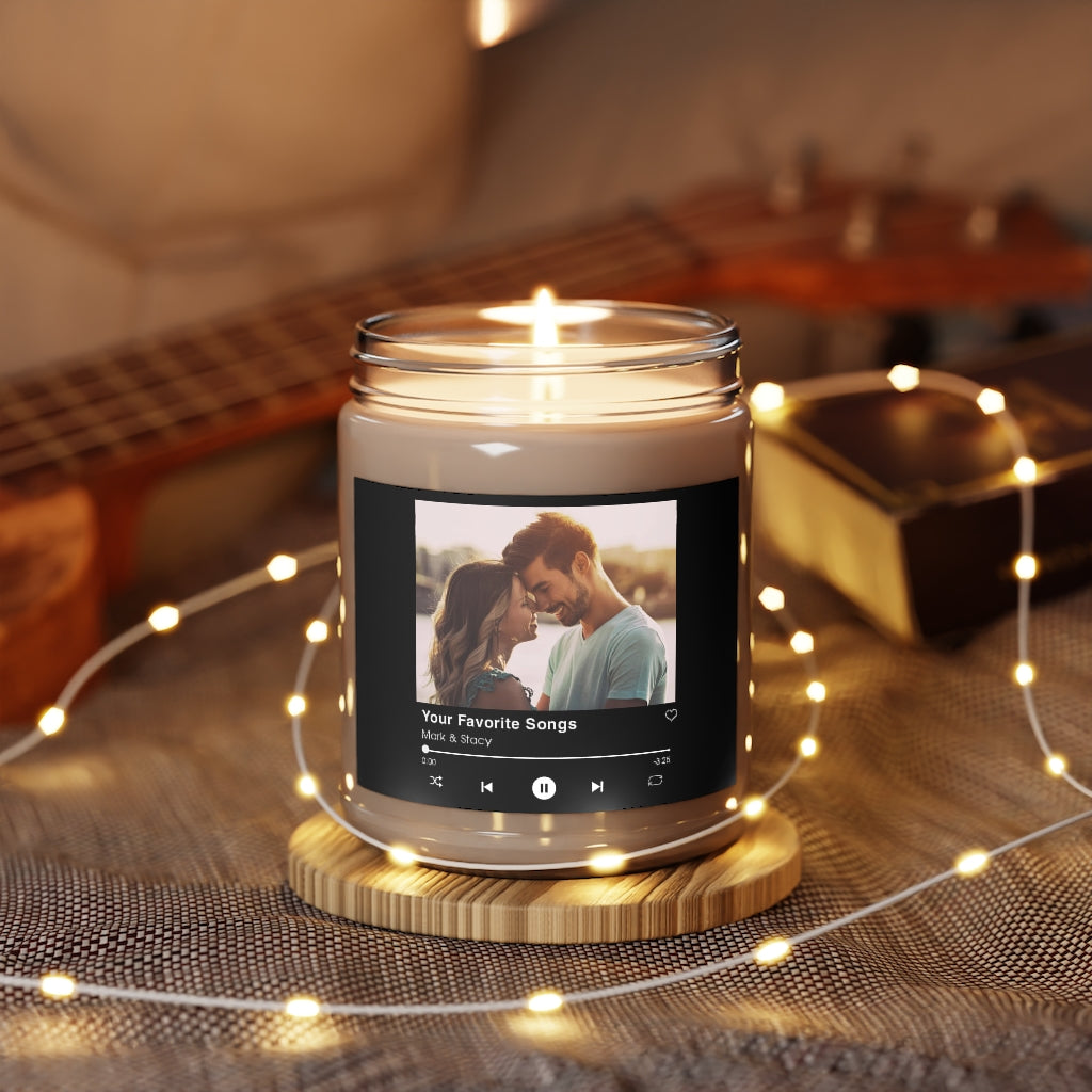 9oz. Custom Song Couples Candle  Personalized Photo Candle